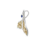 Celtic Whale Tail Gold Accent Sterling Silver Pendant MPD071 - Pendants